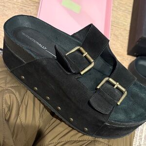 INTENTIONALLY BLANK Black Platform Mules